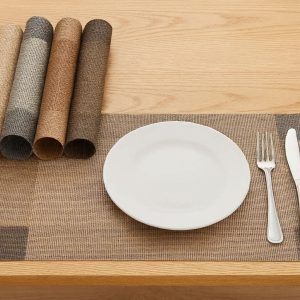 Washable Vinyl Placemats Non Slip Heat Resistant PVC Table Mats Set of 6 For Dining Room Kitchen Decor